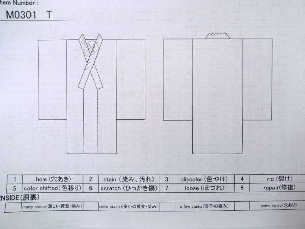 画像11: M0301T  男性用着物 男性用着物  シルク(正絹) 淡い 深い 青, 抽象的模様 【中古】 【USED】 【リサイクル】 ★★★☆☆ (11)