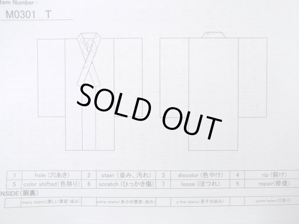 画像11: M0301T  男性用着物 男性用着物  シルク（正絹） 淡い 深い 青, 抽象的模様 【中古】 【USED】 【リサイクル】 ★★★☆☆ (11)