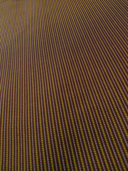 画像7: M0301Y  男性用着物 男性用着物 綿入り シルク(正絹)   茶色, 縞 【中古】 【USED】 【リサイクル】 ★☆☆☆☆ (7)