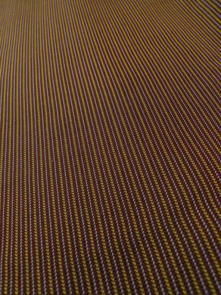 画像8: M0301Y  男性用着物 男性用着物 綿入り シルク(正絹)   茶色, 縞 【中古】 【USED】 【リサイクル】 ★☆☆☆☆ (8)