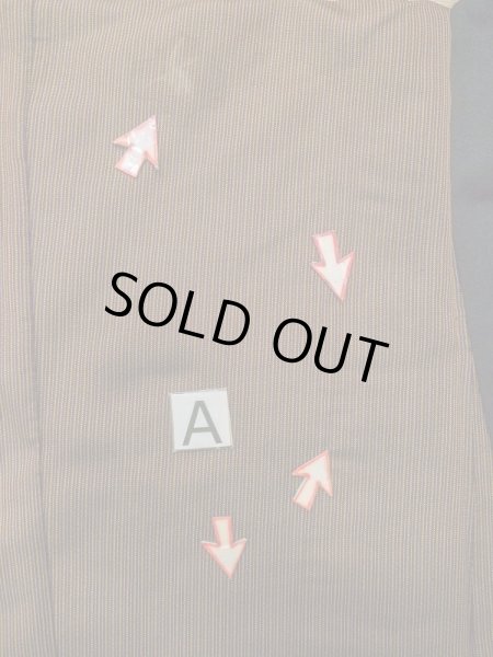 画像12: M0301Y  男性用着物 男性用着物 綿入り シルク（正絹）   茶色, 縞 【中古】 【USED】 【リサイクル】 ★☆☆☆☆ (12)