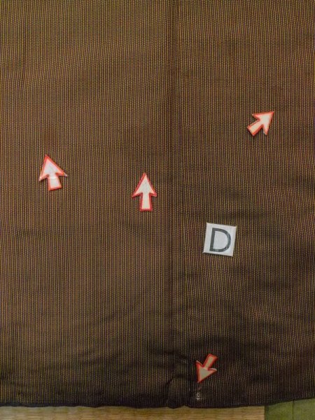 画像15: M0301Y  男性用着物 男性用着物 綿入り シルク(正絹)   茶色, 縞 【中古】 【USED】 【リサイクル】 ★☆☆☆☆ (15)