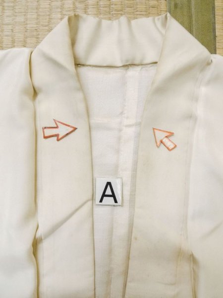 画像12: M0302A  男性用着物 男性用着物  シルク(正絹)   白,  【中古】 【USED】 【リサイクル】 ★★☆☆☆ (12)