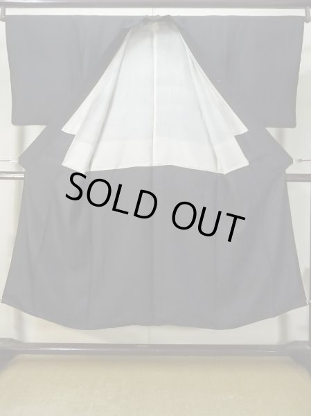 画像2: M0302B  男性用着物 男性用着物  シルク(正絹)   黒,  【中古】 【USED】 【リサイクル】 ★☆☆☆☆ (2)