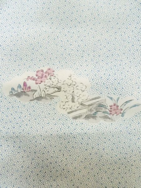 画像6: M0307B  小紋 女性用着物  シルク(正絹)   白, 菊 【中古】 【USED】 【リサイクル】 ★★☆☆☆ (6)