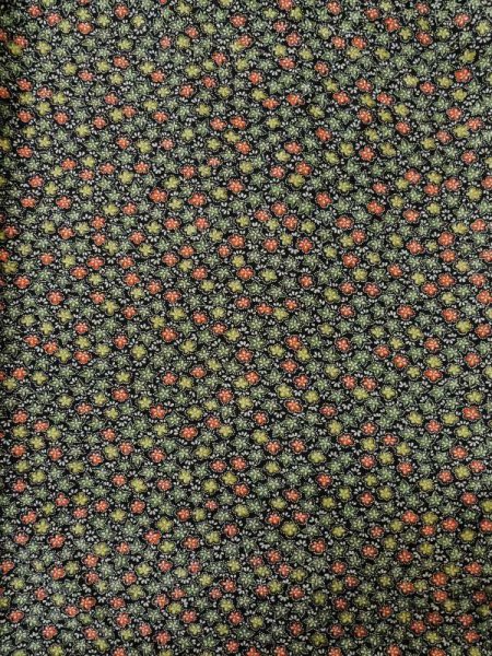 画像3: M0307C Mint  小紋 女性用着物  シルク(正絹)   黒, 花 【中古】 【USED】 【リサイクル】 ★★★★☆ (3)