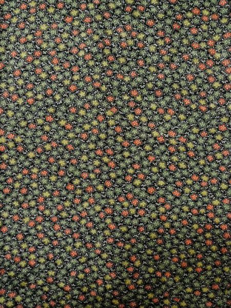 画像4: M0307C Mint  小紋 女性用着物  シルク(正絹)   黒, 花 【中古】 【USED】 【リサイクル】 ★★★★☆ (4)