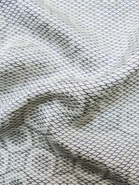 画像12: M0307D  小紋 女性用着物  シルク(正絹)   白, 菊 【中古】 【USED】 【リサイクル】 ★★☆☆☆ (12)