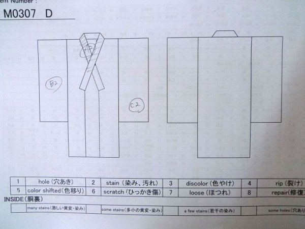 画像13: M0307D  小紋 女性用着物  シルク(正絹)   白, 菊 【中古】 【USED】 【リサイクル】 ★★☆☆☆ (13)