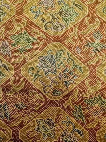 画像5: M0307I  小紋 女性用着物  シルク(正絹) 淡い 深い 茶色, 菱 淡い【中古】 【USED】 【リサイクル】 ★★★★☆ (5)