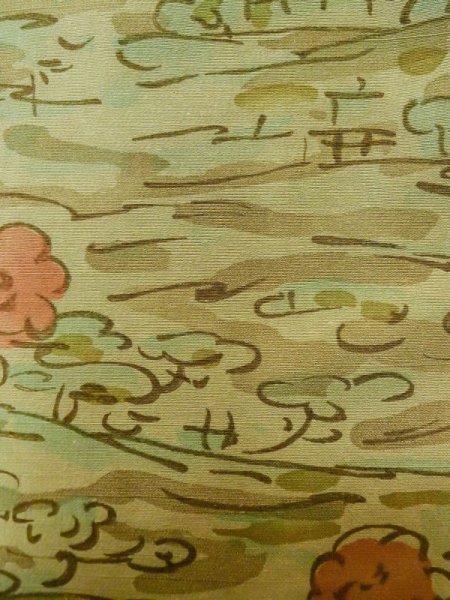 画像6: M0307L  小紋 女性用着物  シルク(正絹) 淡い 薄い トープ, 抽象的模様 【中古】 【USED】 【リサイクル】 ★★☆☆☆ (6)