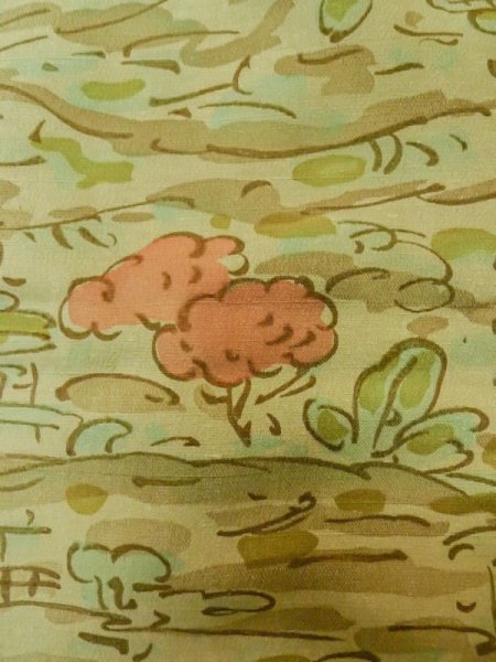 画像7: M0307L  小紋 女性用着物  シルク(正絹) 淡い 薄い トープ, 抽象的模様 【中古】 【USED】 【リサイクル】 ★★☆☆☆ (7)