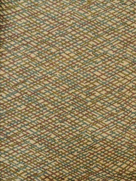 画像3: M0307O  小紋 女性用着物  シルク(正絹)   ベージュ, 抽象的模様 【中古】 【USED】 【リサイクル】 ★☆☆☆☆ (3)