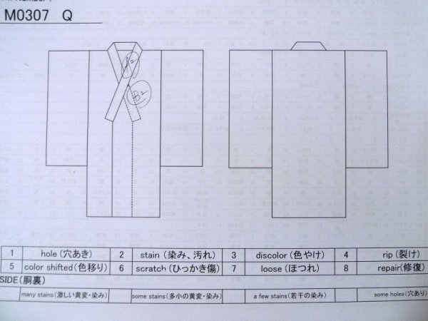 画像11: M0307Q  小紋 女性用着物  シルク(正絹)   黒, 抽象的模様 【中古】 【USED】 【リサイクル】 ★★★☆☆ (11)