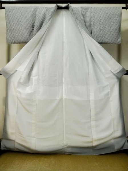 画像2: M0307T Mint  小紋 女性用着物  シルク(正絹)   黒, 抽象的模様 【中古】 【USED】 【リサイクル】 ★★★★☆ (2)