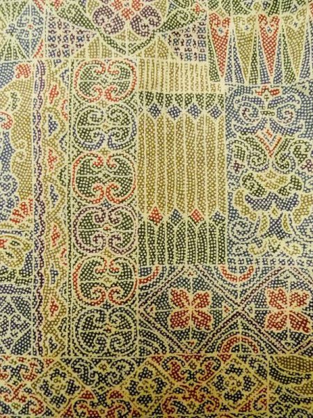 画像6: M0307U Mint  小紋 女性用着物  シルク(正絹) 淡い 薄い オリーブ, 小さな点々 【中古】 【USED】 【リサイクル】 ★★★★☆ (6)