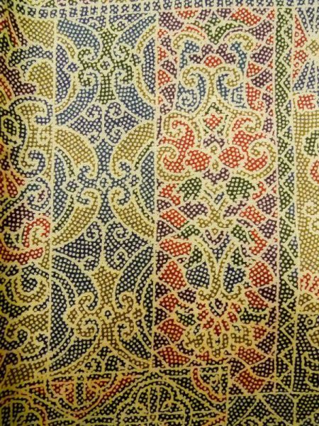 画像7: M0307U Mint  小紋 女性用着物  シルク(正絹) 淡い 薄い オリーブ, 小さな点々 【中古】 【USED】 【リサイクル】 ★★★★☆ (7)