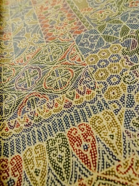 画像10: M0307U Mint  小紋 女性用着物  シルク(正絹) 淡い 薄い オリーブ, 小さな点々 【中古】 【USED】 【リサイクル】 ★★★★☆ (10)