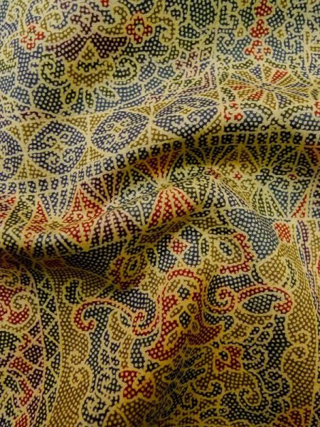 画像11: M0307U Mint  小紋 女性用着物  シルク(正絹) 淡い 薄い オリーブ, 小さな点々 【中古】 【USED】 【リサイクル】 ★★★★☆ (11)