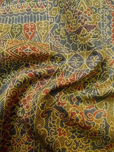 画像12: M0307U Mint  小紋 女性用着物  シルク(正絹) 淡い 薄い オリーブ, 小さな点々 【中古】 【USED】 【リサイクル】 ★★★★☆ (12)