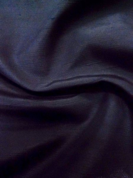 画像9: M0315D Mint  紬 女性用着物  シルク（正絹）  深い 青, 御所車 【中古】 【USED】 【リサイクル】 ★★★★☆ (9)