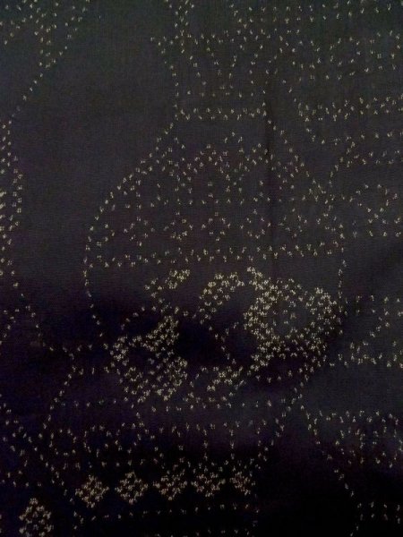 画像6: M0315F  紬 女性用着物  シルク（正絹）   黒, 壺 【中古】 【USED】 【リサイクル】 ★★★★☆ (6)