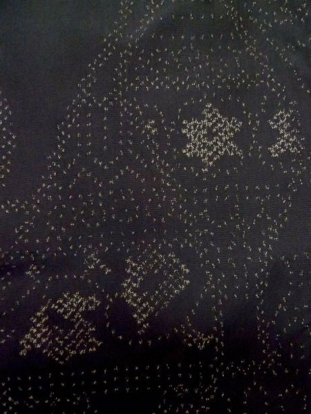 画像7: M0315F  紬 女性用着物  シルク（正絹）   黒, 壺 【中古】 【USED】 【リサイクル】 ★★★★☆ (7)