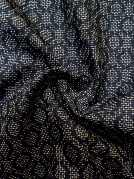 画像10: M0315I  大島紬 女性用着物  シルク（正絹）   黒, 丸 【中古】 【USED】 【リサイクル】 ★☆☆☆☆ (10)
