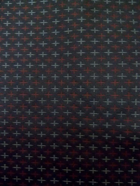 画像5: M0315M  織 女性用着物  シルク(正絹)   黒, 十字 【中古】 【USED】 【リサイクル】 ★★☆☆☆ (5)