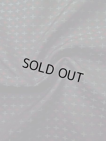 画像9: M0315M  織 女性用着物  シルク（正絹）   黒, 十字 【中古】 【USED】 【リサイクル】 ★★☆☆☆ (9)