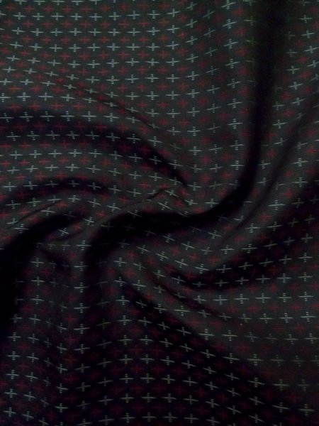 画像10: M0315M  織 女性用着物  シルク(正絹)   黒, 十字 【中古】 【USED】 【リサイクル】 ★★☆☆☆ (10)