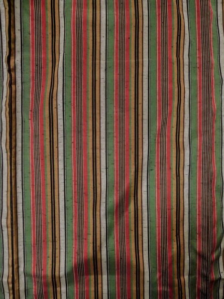 画像3: M0315S  紬 女性用着物  シルク(正絹)   マルチカラー, 縞 【中古】 【USED】 【リサイクル】 ★★☆☆☆ (3)