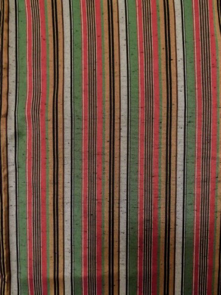 画像4: M0315S  紬 女性用着物  シルク(正絹)   マルチカラー, 縞 【中古】 【USED】 【リサイクル】 ★★☆☆☆ (4)