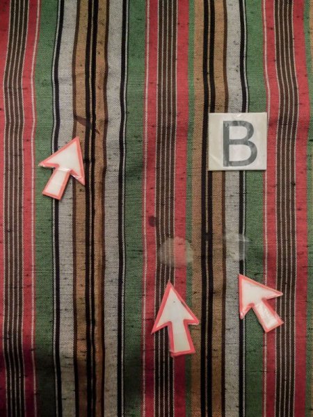 画像13: M0315S  紬 女性用着物  シルク(正絹)   マルチカラー, 縞 【中古】 【USED】 【リサイクル】 ★★☆☆☆ (13)