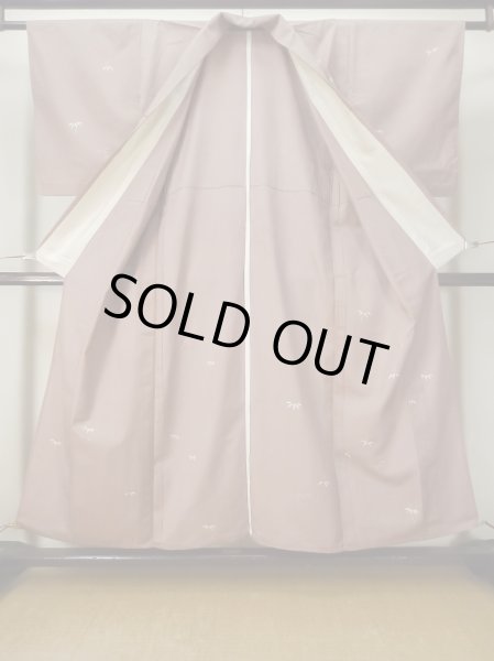 画像2: M0315Y  付下げ 女性用着物  シルク（正絹）  淡い 桃色, 笹 【中古】 【USED】 【リサイクル】 ★★★☆☆ (2)