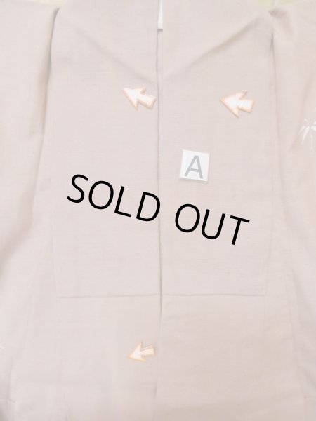 画像14: M0315Y  付下げ 女性用着物  シルク（正絹）  淡い 桃色, 笹 【中古】 【USED】 【リサイクル】 ★★★☆☆ (14)