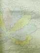 画像6: M0315Z  紬 女性用着物  シルク（正絹） 淡い 薄い 黄緑色, 花 【中古】 【USED】 【リサイクル】 ★★☆☆☆ (6)