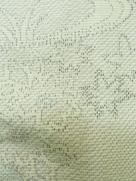 画像7: M0315Z  紬 女性用着物  シルク(正絹) 淡い 薄い 黄緑色, 花 【中古】 【USED】 【リサイクル】 ★★☆☆☆ (7)