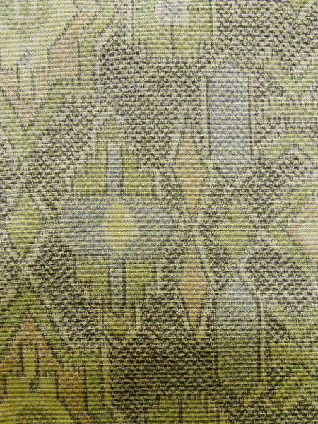 画像7: M0316D  大島紬 女性用着物  シルク(正絹)  淡い 黄緑色, 幾何学模様 【中古】 【USED】 【リサイクル】 ★★★★☆ (7)