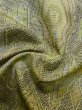 画像12: M0316D  大島紬 女性用着物  シルク（正絹）  淡い 黄緑色, 幾何学模様 【中古】 【USED】 【リサイクル】 ★★★★☆ (12)