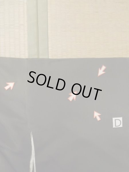 画像21: M0328A  留袖 女性用着物 比翼仕立て シルク（正絹）   黒, 松/松葉 【中古】 【USED】 【リサイクル】 ★★☆☆☆ (21)