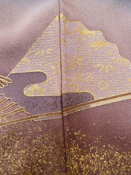 画像12: M0328C Mint  留袖 女性用着物 比翼仕立て、投扇興 シルク(正絹)   黒, ぼたん 【中古】 【USED】 【リサイクル】 ★★★★☆ (12)