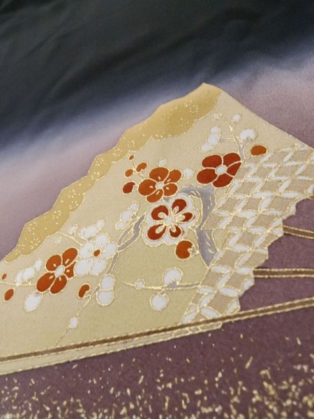 画像14: M0328C Mint  留袖 女性用着物 比翼仕立て、投扇興 シルク(正絹)   黒, ぼたん 【中古】 【USED】 【リサイクル】 ★★★★☆ (14)