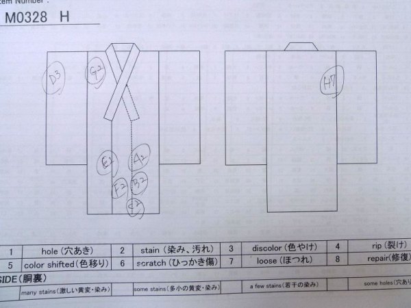 画像17: M0328H  留袖 女性用着物 柄:撫子、虫かご、蛍 シルク(正絹)   黒, 花 【中古】 【USED】 【リサイクル】 ★☆☆☆☆ (17)