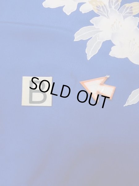 画像21: M0328I  振袖 女性用着物 山車柄 シルク（正絹）   青, 桜 【中古】 【USED】 【リサイクル】 ★★☆☆☆ (21)