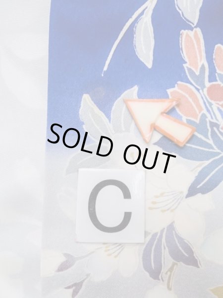 画像22: M0328I  振袖 女性用着物 山車柄 シルク（正絹）   青, 桜 【中古】 【USED】 【リサイクル】 ★★☆☆☆ (22)