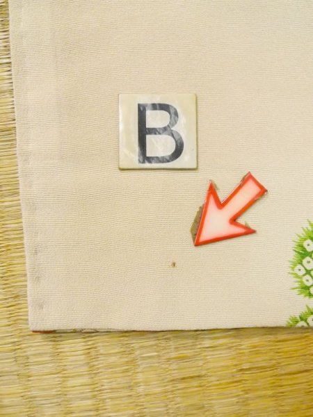 画像17: M0328K  振袖 女性用着物  シルク(正絹)  淡い ベージュ, ぼたん 淡い【中古】 【USED】 【リサイクル】 ★★☆☆☆ (17)