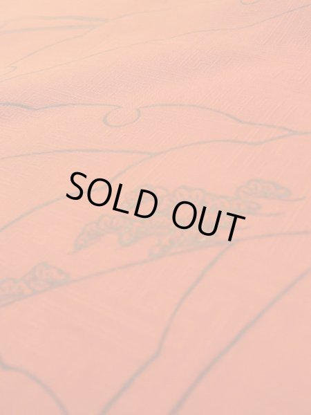 画像11: M0328O  付下げ 女性用着物  シルク(正絹)   橙色, ぼたん 【中古】 【USED】 【リサイクル】 ★★☆☆☆ (11)