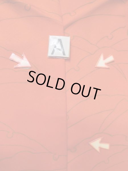 画像15: M0328O  付下げ 女性用着物  シルク(正絹)   橙色, ぼたん 【中古】 【USED】 【リサイクル】 ★★☆☆☆ (15)