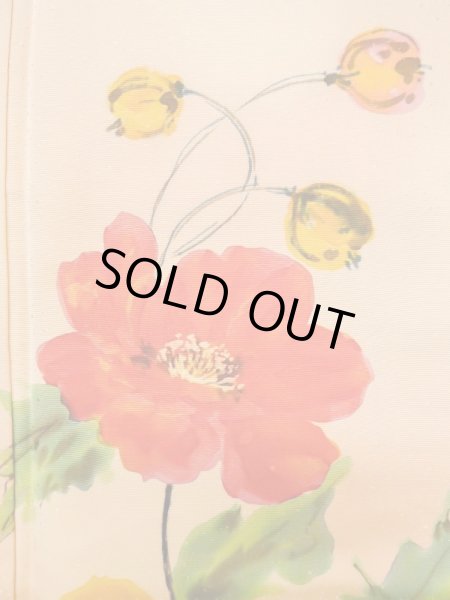 画像7: M0328P  付下げ 女性用着物  シルク（正絹） 淡い 薄い 橙色, 花 【中古】 【USED】 【リサイクル】 ★★☆☆☆ (7)